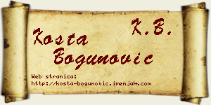 Kosta Bogunović vizit kartica